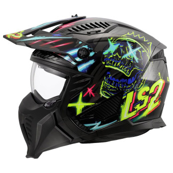 LS2 Drifter Rayz Negro Azul OF603