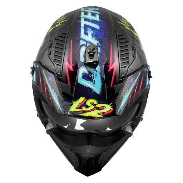 LS2 Drifter Rayz Negro Azul OF603