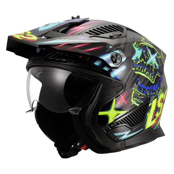 LS2 Drifter Rayz Negro Azul OF603