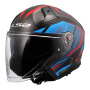 Casque jet LS2 Infinity II C Urus Azul Rojo OF603