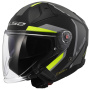 Casque jet LS2 Infinity II Focus Matt Black H-V Yellow OF603