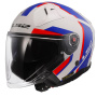 Casque jet LS2 Infinity II Focus White Blue Red OF603