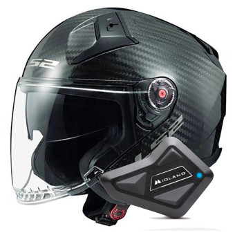 Casque jet LS2 Infinity II Gloss Carbon OF603 + Kit Bluetooth BT Mini Casque jet LS2 Infinity II Gloss Carbon OF603 + Kit Bluetooth BT Mini
