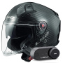 Casque jet LS2 Infinity II Gloss Carbon OF603 + Kit Bluetooth Lokui K30