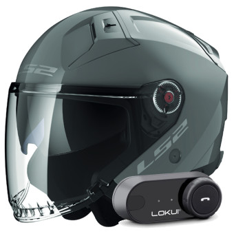 jet LS2 Infinity II Nardo Grey OF603 + Kit Bluetooth Lokui K30