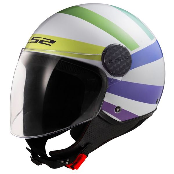 jet LS2 Sphere Lux II Swirl White Rainbow OF558