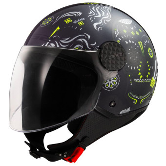 Casque jet LS2 Sphere Lux II Maxca Black H-V Yellow OF558 Casque jet LS2 Sphere Lux II Maxca Black H-V Yellow OF558