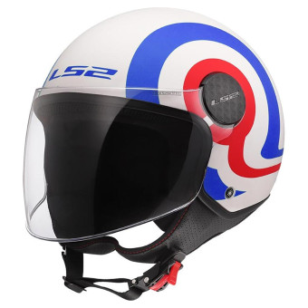 jet LS2 Esfera Lux II Urby Blanco Azul Rojo OF558