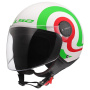 Casque jet LS2 Esfera Lux II Urby Blanco Verde Rojo OF558