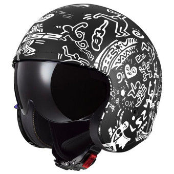 Casque jet LS2 Spitfire II Tribal Matt Black White OF599 Casque jet LS2 Spitfire II Tribal Matt Black White OF599