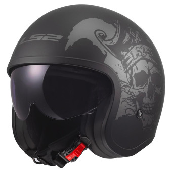 Casque jet LS2 Spitfire II Willy Black Grey OF599