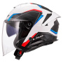 Casque jet LS2 Verso II Air Blanco Azul Rojo OF618