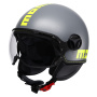 Casque jet Momo Design FGTR Classic Fluo Gris Mate Amarillo Fluo