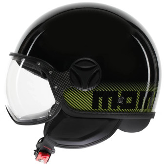 Casque jet Momo Design FGTR Classic Stripes Matt Black Yellow Fluo Casque jet Momo Design FGTR Classic Stripes Matt Black Yellow Fluo