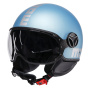 Casque jet Momo Design FGTR Evo Matt Spring Azul Plata