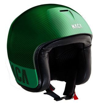 Casque jet Naca Riviera Green Carbon Casque jet Naca Riviera Green Carbon