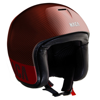 Casque jet Naca Riviera Red Carbon Casque jet Naca Riviera Red Carbon