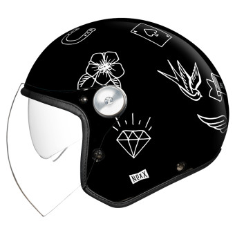Casque jet Nexx X.G30 Tattoo Black White Casque jet Nexx X.G30 Tattoo Black White