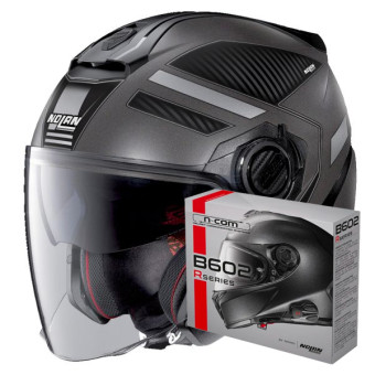 jet Nolan N40 5 Beltway N-Com Flat Lava Grey 20 + Kit Bluetooth B602R