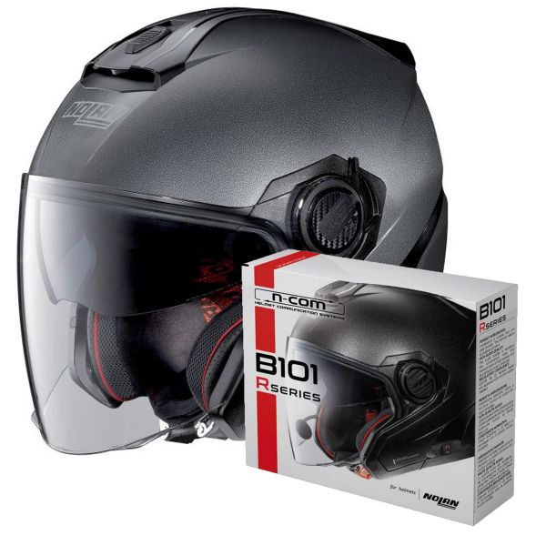 jet Nolan N40 5 Special N-Com Black Graphite 9 + Kit Bluetooth B101R