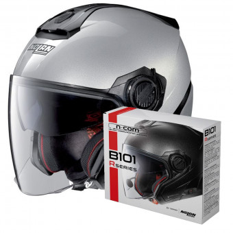 jet Nolan N40 5 Special N-Com Salt Silver 11 + Kit Bluetooth B101R