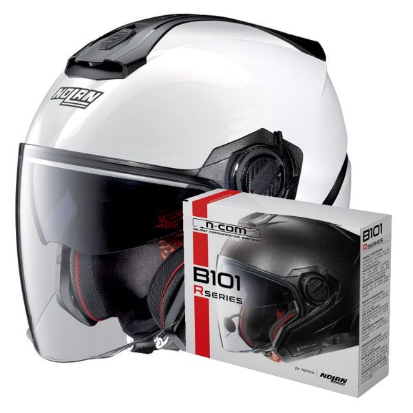 jet Nolan N40 5 Special N-Com White 15 + Kit Bluetooth B101R