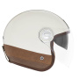 Casque jet NOX Heritage Cream Leather Brown