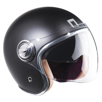 Casque jet NOX Heritage Matt Black Casque jet NOX Heritage Matt Black