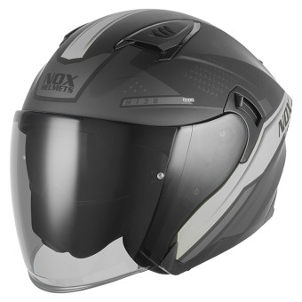 Casque jet NOX N130 Ekto Mat Black Silver