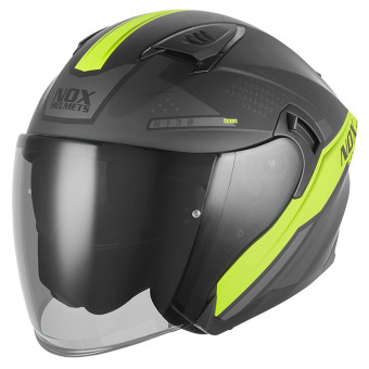 Casque jet NOX N130 Ekto Mat Black Yellow