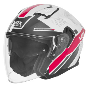 Casque jet NOX N130 Ekto White Pink