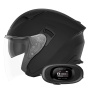 Casque jet NOX N130 Matt Black + Kit bluetooth 5R Lite Solo