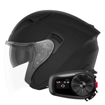 jet NOX N130 Matt Black + Kit Bluetooth 5S Solo