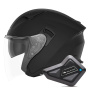 Casque jet NOX N130 Matt Black + Kit Bluetooth BT Mini