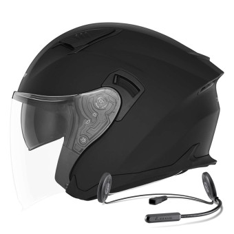 jet NOX N130 Matt Black + Kit Bluetooth Lokui K10