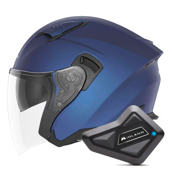 jet NOX N130 Matt Blue + Kit Bluetooth BT Mini