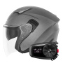 Casque jet NOX N130 Matt Titanium + Kit Bluetooth 5S Solo