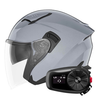 jet NOX N130 Nardo Grey + Kit Bluetooth 5S Solo