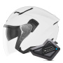 Casque jet NOX N130 Pearl White + Kit Bluetooth BT Mini