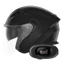 Casque jet NOX N130 Shiny Black + Kit bluetooth 5R Lite Solo