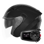 Casque jet NOX N130 Shiny Black + Kit Bluetooth 5S Solo