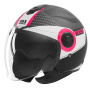 Casque jet NOX N182 Round Mat Black Pink