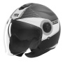 Casque jet NOX N182 Round Mat Black Silver