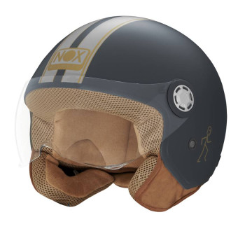 Casque jet NOX N210 Evo Azul Mate Línea Gris Nardo Casque jet NOX N210 Evo Azul Mate Línea Gris Nardo