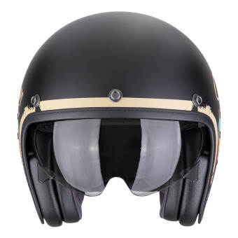 Scorpion Belfast Evo Adonis Matt Black Beige + Kit Bluetooth Lokui K30