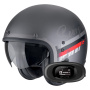 Casque jet Scorpion Belfast Evo Adonis Silver Mat Red + Kit bluetooth 5R Lite