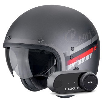 Casque jet Scorpion Belfast Evo Adonis Silver Mat Red + Kit Bluetooth Lokui K30 Casque jet Scorpion Belfast Evo Adonis Silver Mat Red + Kit Bluetooth Lokui K30