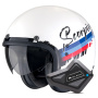 Casque jet Scorpion Belfast Evo Adonis White Red Blue + Kit Bluetooth BT Mini