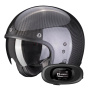 Casque jet Scorpion Belfast Evo Carbon Black + Kit bluetooth 5R Lite