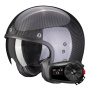 Casque jet Scorpion Belfast Evo Carbon Black + Kit Bluetooth 5S Solo